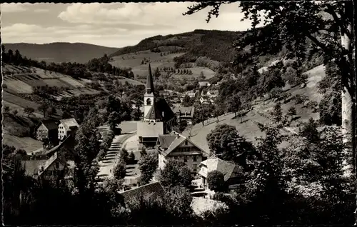 Ak Bad Griesbach im Schwarzwald, Blick auf den Ort, Kirche