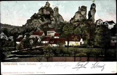 Ak Tüchersfeld Pottenstein in fränk. Schweiz, Felsen