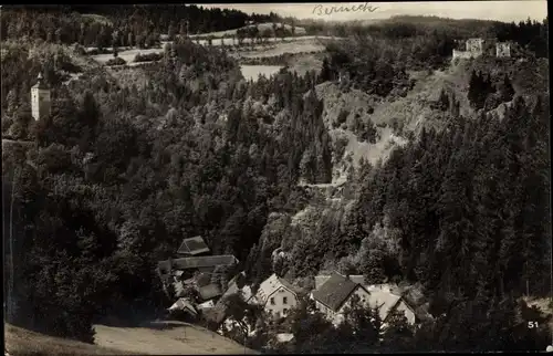 Ak Bad Berneck im Fichtelgebirge Bayern, Blick zur Ruine v. Heinersreuther Verg