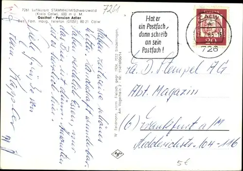 Ak Stammheim Calw im Nordschwarzwald Untere Mühle altes Mühlenrad Freischwimmbad