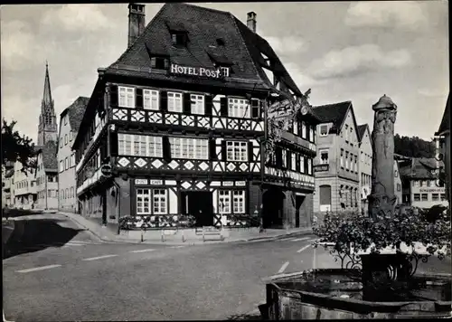 Ak Nagold im Kreis Calw Baden Württemberg, Hotel Post