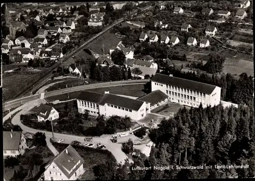 Ak Nagold im Schwarzwald, Lehranstalt des Deutschen Textileinzelhandels, Fliegeraufnahme