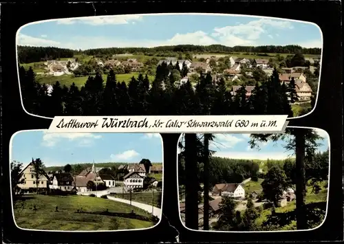 Ak Würzbach Oberreichenbach im Schwarzwald, Gesamtansicht, Ortsansichten