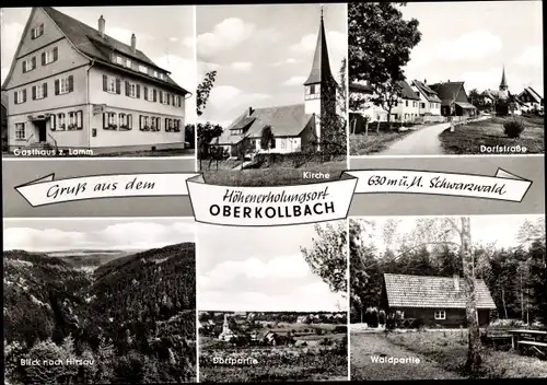 Ak Oberkollbach Oberreichenbach im Schwarzwald Gasthaus zum Lamm Kirche Dorfstraße