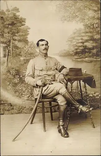 Foto Ak Oran Algerien, Französischer Soldat in Uniform, 3e Chasseurs d'Afrique 1918