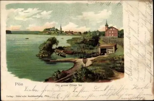 Litho Plön in Schleswig Holstein, Der große Plöner See