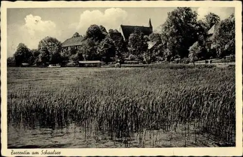 Ak Zarrentin am Schaalsee, Blick auf den Ort, Seepartie