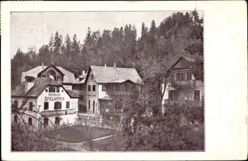 Ak Bad Aussee Steiermark, Erholungsheim des Eisenbahnbeamtenvereins, Spielwarenhandlung, Drechslerei