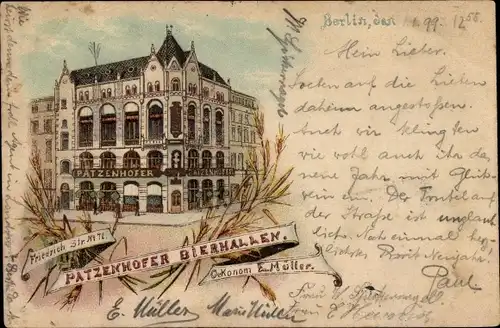 Litho Berlin Mitte, Patzenhofer Bierhallen, Friedrichstraße