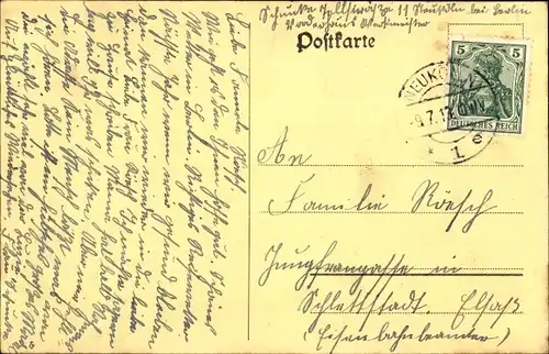 Ak Berlin Neukölln Rixdorf, Kaiser Friedrich Straße, Geschäfte, Straßenbahn