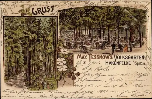 Litho Berlin Spandau Hakenfelde, Max Tessnow's Volksgarten