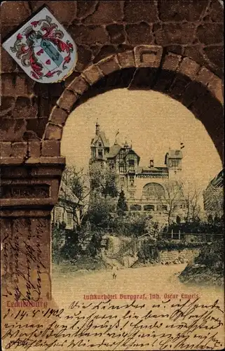 Wappen Passepartout Ak Tecklenburg in Westfalen, Hotel Burggraf