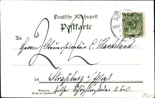 Litho Söhlde in Niedersachsen, Vornkahls Gasthof, Molkerei, Kirche, Denkmal, Totale