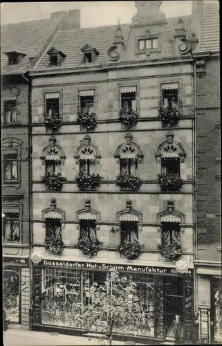 Ak Düsseldorf am Rhein, Düsseldorfer Hut- und Schirm Manufaktur, Geschäft Oststraße 168