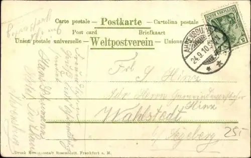 Präge Weinblatt Litho Ahrensburg im Kreis Stormarn, Genesungsheim