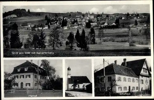 Ak Rott am Lech, Panorama, Pfarrhof, Kapelle St. Ottilien, Schulhaus