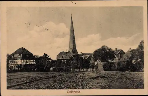 Ak Delbrück in Ostwestfalen Teilansicht Kirche