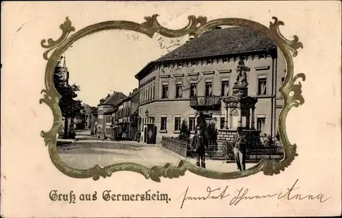 Passepartout Ak Germersheim am Rhein, Straßenpartie