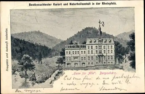 Litho Bad Bergzabern an der Weinstraße Pfalz, Heim für Alle