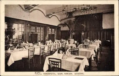 Ak Kiel Schleswig Holstein, Hansahotel, Weinsaal, Innenansicht