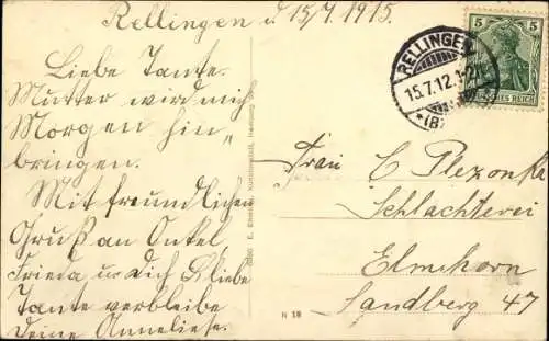 Ak Rellingen in Holstein, Markt, Poststraße, Postamt