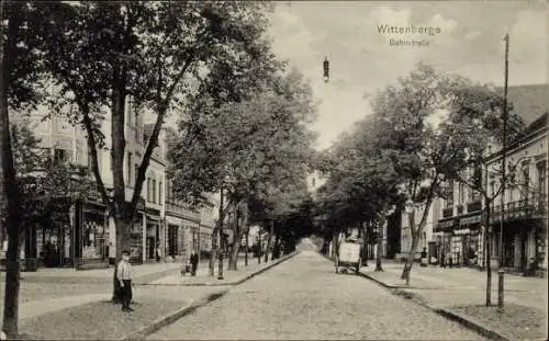 Ak Wittenberge an der Elbe Prignitz, Bahnstraße, Geschäfte