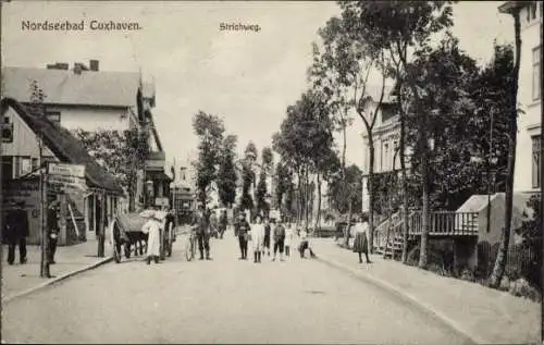 Ak Nordseebad Cuxhaven, Strichweg, Passanten