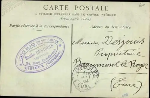 Ak Lisieux Calvados, Vue sur l'Orbiquet, Rue de Livarot