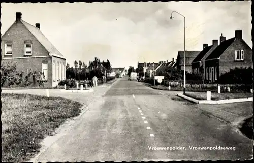 Ak Vrouwenpolder Walcheren Zeeland Niederlande, Vrouwenpoldseweg