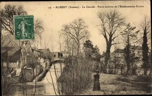 Ak Albert Somme, La Cascade, Force motrice de l'Etablissement Rochet