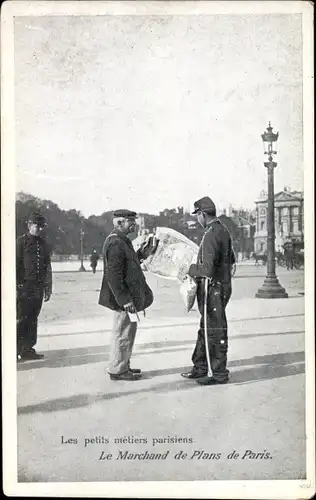 Ak Paris, Petits métiers parisiens, Marchand de Plans