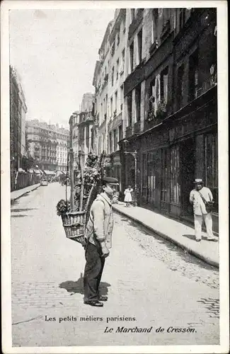 Ak Paris, Petits metiers parisiens, Le Marchand de Cresson