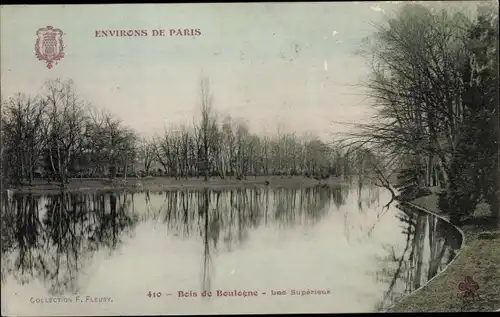 Ak Paris XVI, Bois de Boulogne, Lac Superieur
