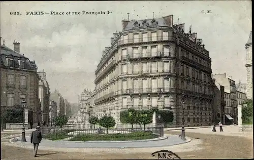 Ak Paris VIII., Place et rue Francois Ier