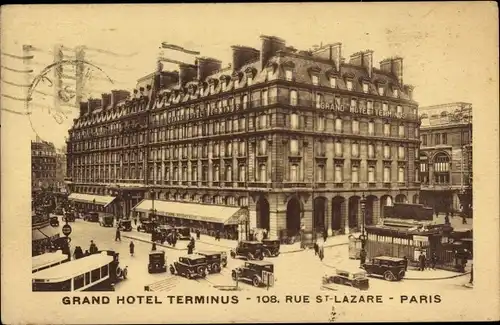 Ak Paris VIII., Grand Hotel Terminus, Rue St. Lazare