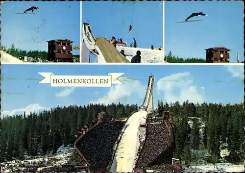Ak Oslo Norwegen, Holmenkollen, Skisprungschanze