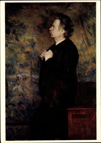 Künstler Ak Werenskjöld, Erik Theodor, Komponist Edvard Grieg, Portrait