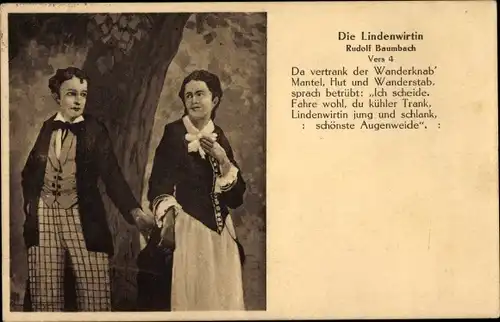 Lied Ak Die Lindenwirtin, Rudolf Baumbach, Vers 4, Lieder eines fahrenden Gesellen