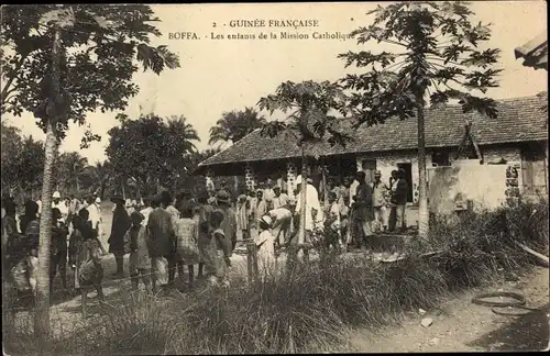 Ak Boffa Guinea Guinée Francaise, les enfants de la Mission catholique