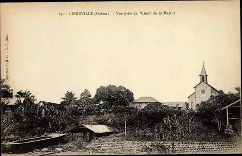 Ak Libreville Gabun, Vue prise du Wharf de la Marine