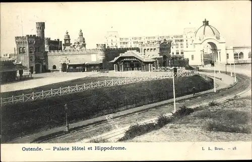 Ak Oostende Ostende Westflandern, Palace Hotel et Hippodrome