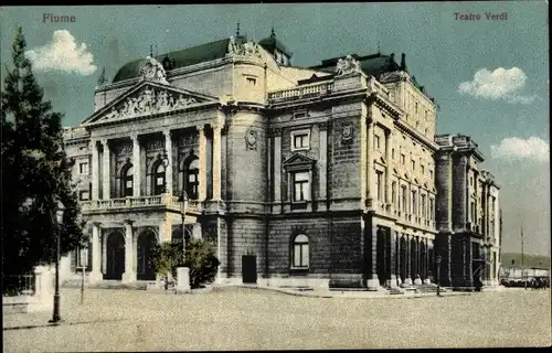 Ak Rijeka Fiume Kroatien, Teatro Verdi