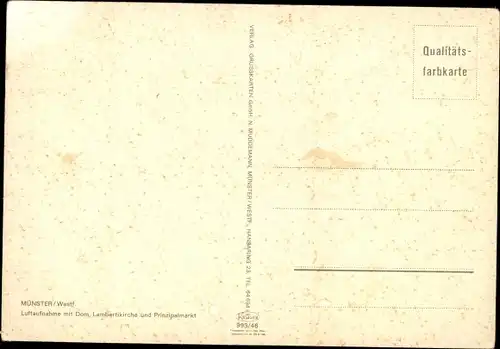 Ak Münster in Westfalen, Dom, Lambertikirche, Prinzipalmarkt, Fliegeraufnahme