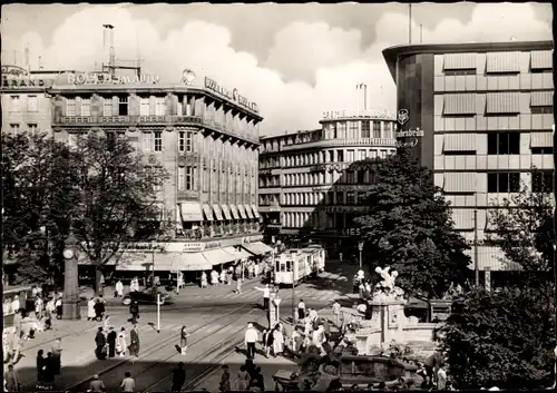 Ak Düsseldorf am Rhein, Corneliusplatz, Straßenbahn