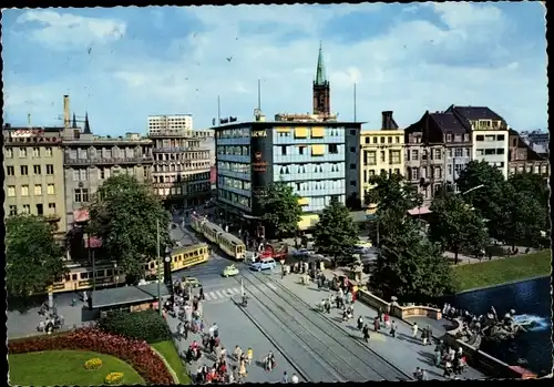 Ak Düsseldorf am Rhein, Corneliusplatz, Straßenbahn