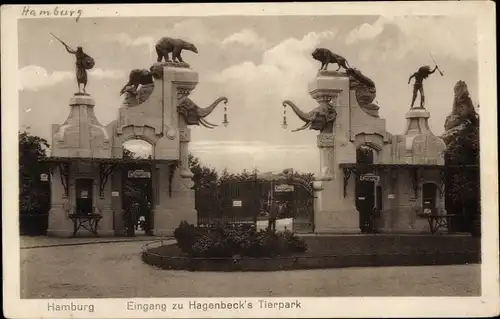 Ak Hamburg Eimsbüttel Stellingen, Hagenbecks Tierpark, Eingang