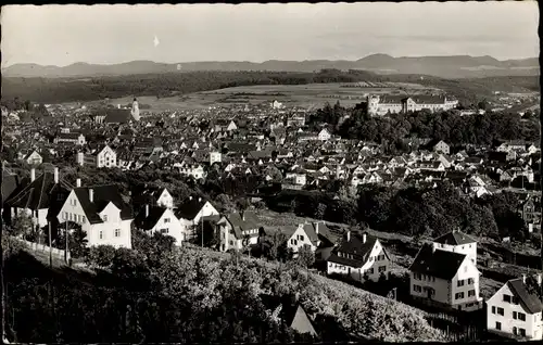 Ak Lustnau Tübingen am Neckar, Blick gegen die Schwäbische Alb
