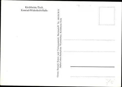 Ak Kirchheim unter Teck Baden Württemberg Konrad Widerholt Halle