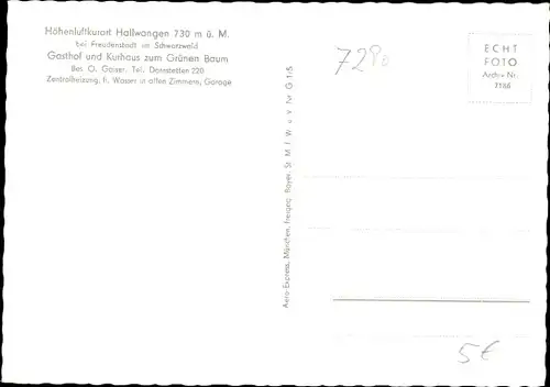 Ak Hallwangen Dornstetten im Schwarzwald Württemberg, Fliegeraufnahme