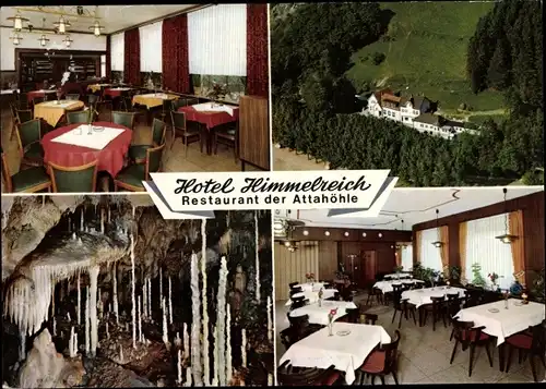 Ak Attendorn im Sauerland, Hotel Himmelreich, Restaurant der Attahöhle